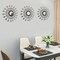 3 Pack Metal Wall Mirrors Rhinestones Starburst Mirror Set Bling Home Decorative Hanging Wall Art for Living Room Bedroom-Water-Drop Burst Black